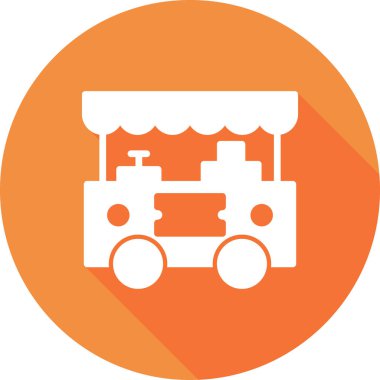 Market vektör illüstrasyonu. Basit bir yiyecek standı tasarımı 