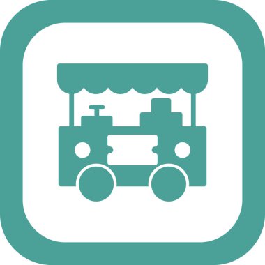 Market vektör illüstrasyonu. Basit bir yiyecek standı tasarımı 