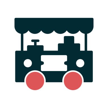 Market vektör illüstrasyonu. Basit bir yiyecek standı tasarımı 