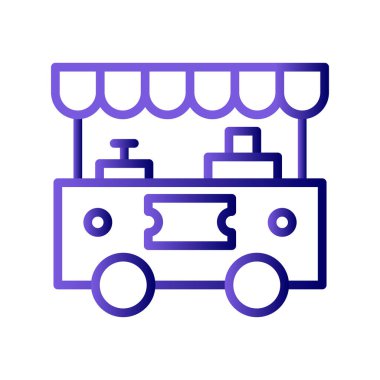 Gıda Standı simgesi, vektör illüstrasyonu