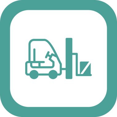 Modern b 'nin vektör çizimi forklift simgesinden yoksun