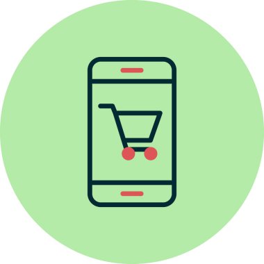 Çevrimiçi Dükkan simgesi vektör çizimi