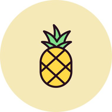 Ananas vektör satırı simgesi  