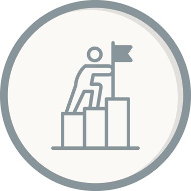 Hedef simge vektör illüstrasyon tasarımı ile iş adamı