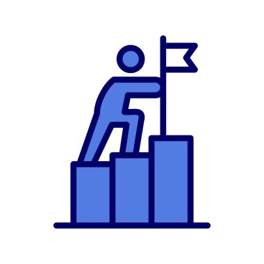 Hedef simge vektör illüstrasyon tasarımı ile iş adamı