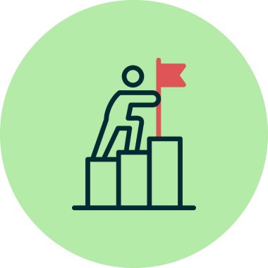 Hedef simge vektör illüstrasyon tasarımı ile iş adamı