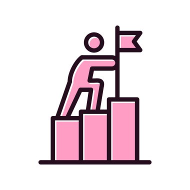 Hedef simge vektör illüstrasyon tasarımı ile iş adamı