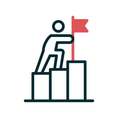 Hedef simge vektör illüstrasyon tasarımı ile iş adamı