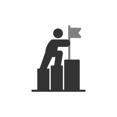 Hedef simge vektör illüstrasyon tasarımı ile iş adamı