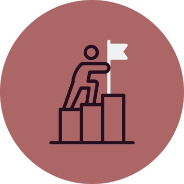 Hedef simge vektör illüstrasyon tasarımı ile iş adamı