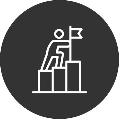 Hedef simge vektör illüstrasyon tasarımı ile iş adamı