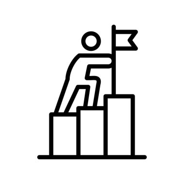 Hedef simge vektör illüstrasyon tasarımı ile iş adamı