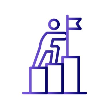 Hedef simge vektör illüstrasyon tasarımı ile iş adamı