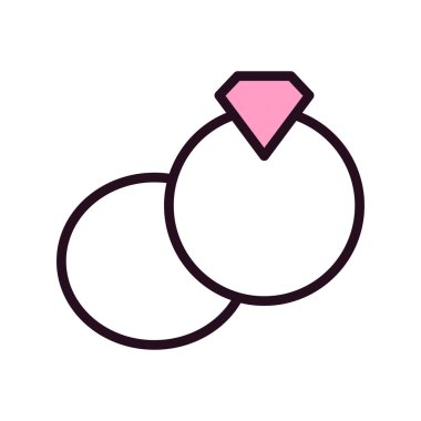 Elmas halka ikon vektörü. İnce çizgi işareti. izole edilmiş sınır sembolü çizimi 