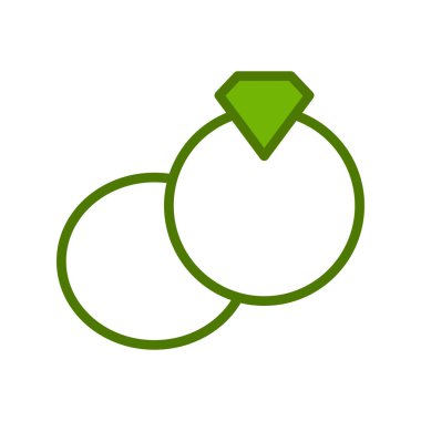 Elmas halka ikon vektörü. İnce çizgi işareti. izole edilmiş sınır sembolü çizimi 