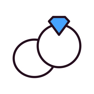 Elmas halka ikonu vektör illüstrasyonu