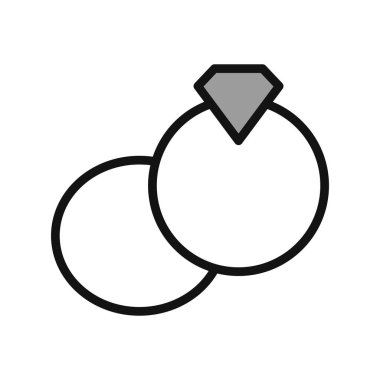 halka simgesi vektörü beyaz arkaplanda izole edildi, elmas şeffaf işaret, çizgi ve doğrusal tasarım ögeleri ana hatlar biçiminde