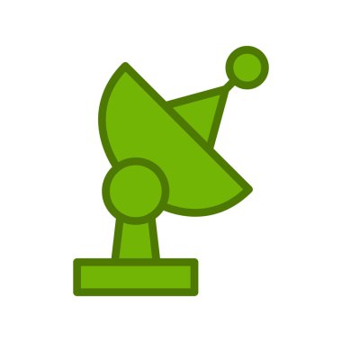 Web ve mobil uygulama için uydu anten vektör çizgisi düz renk simgesi