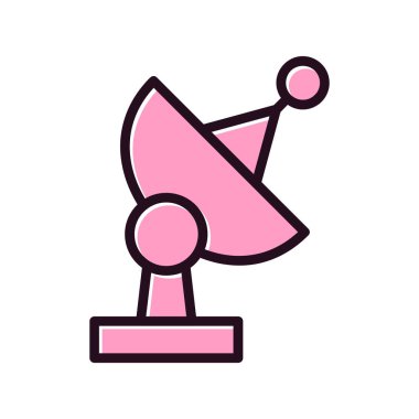 uydu anten vektörü ince çizgi simgesi