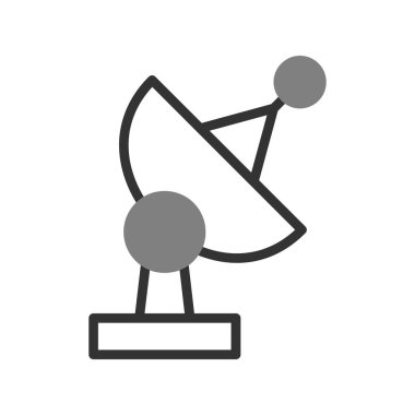 uydu anten ikonu vektörü. İnce çizgi işareti. izole edilmiş sınır sembolü çizimi