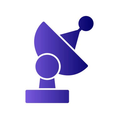 uydu anten ikonu vektörü. Düz çizim. 10 saniye.