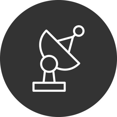 Uydu. Web simgesi vektör illüstrasyonu