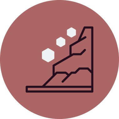 Heyelan modern simgesinin vektör illüstrasyonu