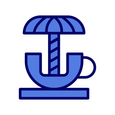 Vektör simgesi, basit ve minimal düz tasarım. Dönen Çay Fincanı