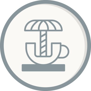 Vektör simgesi, basit ve minimal düz tasarım. Dönen Çay Fincanı