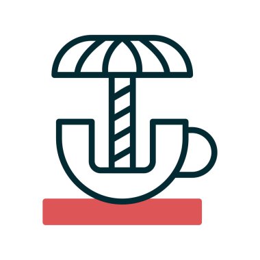 Vektör simgesi, basit ve minimal düz tasarım. Dönen Çay Fincanı