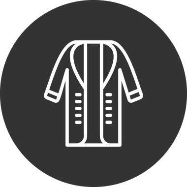 Uzun palto simgesinin vektör illüstrasyonu