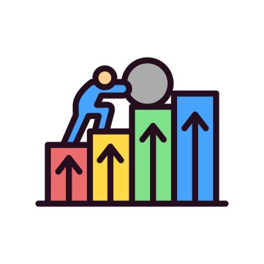 İş ve finans simgesinin vektör illüstrasyonu  