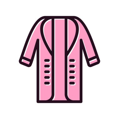 Uzun palto simgesinin vektör illüstrasyonu