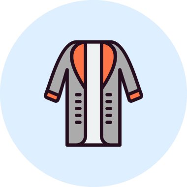 Uzun palto simgesinin vektör illüstrasyonu