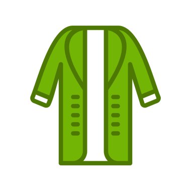 Uzun palto simgesinin vektör illüstrasyonu