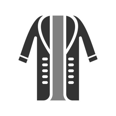 Uzun palto simgesinin vektör illüstrasyonu