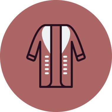 Uzun palto simgesinin vektör illüstrasyonu