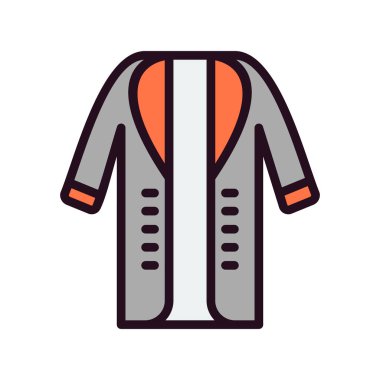 Uzun palto simgesinin vektör illüstrasyonu