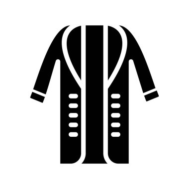 Uzun palto simgesinin vektör illüstrasyonu