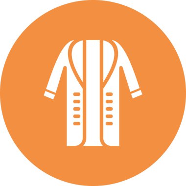 Uzun palto simgesinin vektör illüstrasyonu