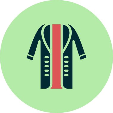 Uzun palto simgesinin vektör illüstrasyonu