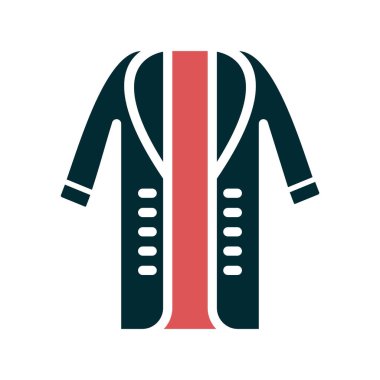 Uzun palto simgesinin vektör illüstrasyonu