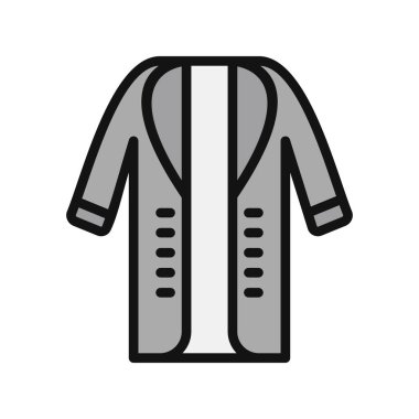 Uzun palto simgesinin vektör illüstrasyonu