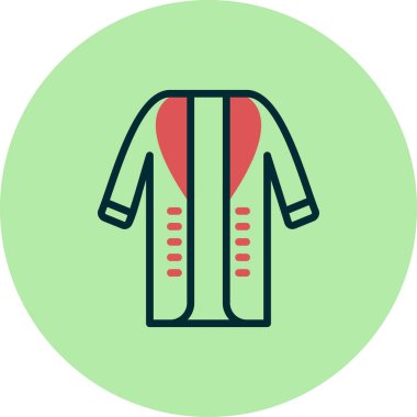 Uzun palto simgesinin vektör illüstrasyonu