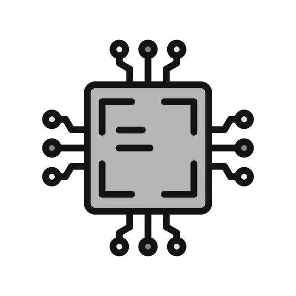 Ícone Chip Vetor Símbolo Ilustração — Vetor de Stock