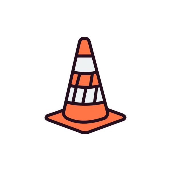 Vector Illustration Traffic Cone Icon — Stock Vector