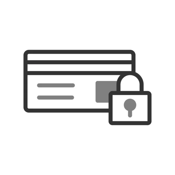 Ícone Segurança Cartão Crédito Ilustração Vetorial — Vetor de Stock