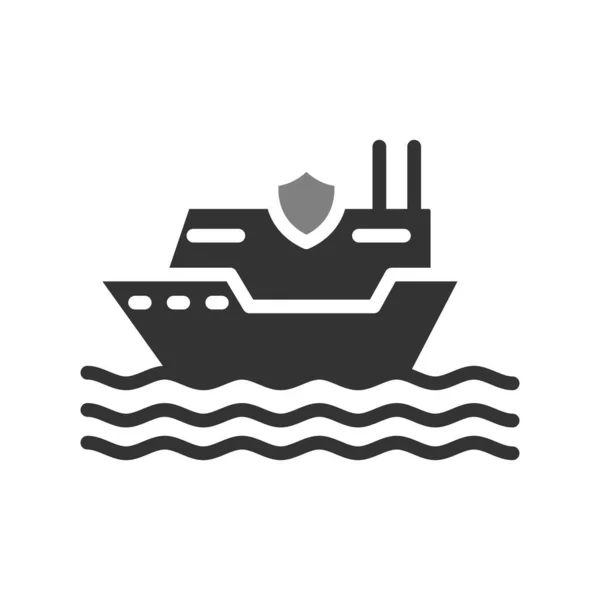 Kryssningsfartyg Vektor Linje Ikon — Stock vektor