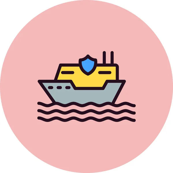 Cruise Ship Vector Line Icon — 스톡 벡터