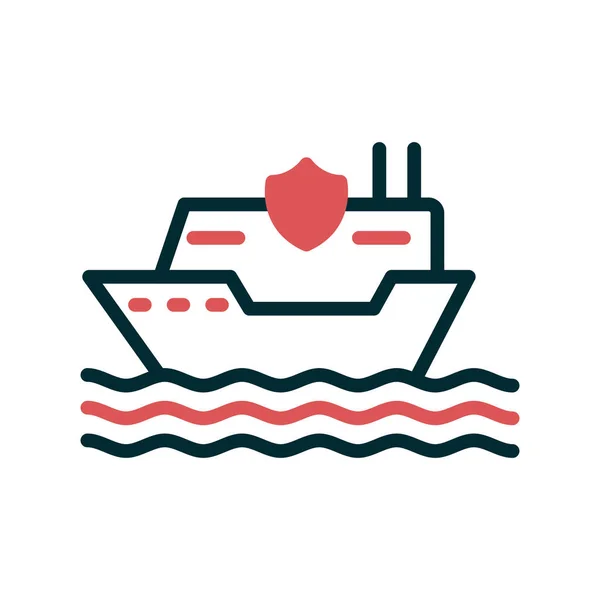 Cruise Ship Vector Line Icon — 스톡 벡터